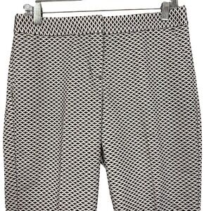 Express Pants Womens 6 Black White Editor Crop Textured Geometric Low Rise NWT